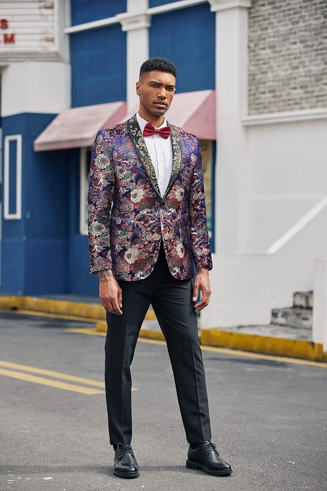 Mens Suit Pride Buttons Men's Velvet Blazer One Button Party Prom