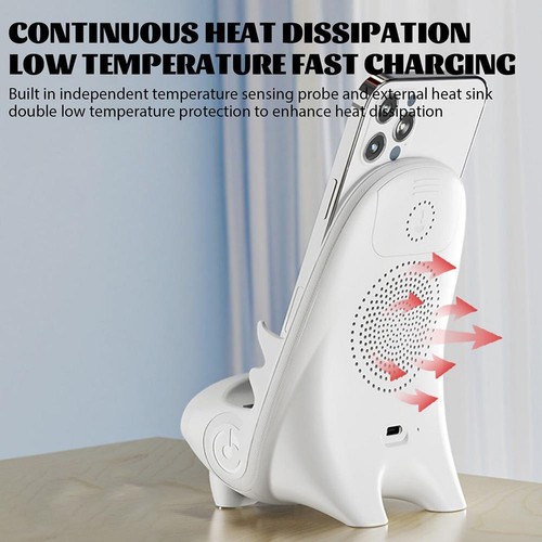 Mini chaise portable chargeur sans fil bureau téléphone portable 15 W support rapide 2024 US - Photo 8 sur 16