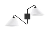 Home Decorators Collection Eppinger 6 in. 2-Light Matte Black Wall Sconce