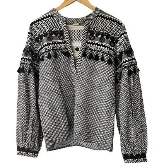 【Dodo Bar Or】レザーポロトップ Dodo Bar Or Nathaniel Top Black & white long sleeve with