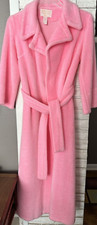 Vintage SEARS "At Home Wear" Women Size 10/12 Barbie Pink Plush Full Length Robe