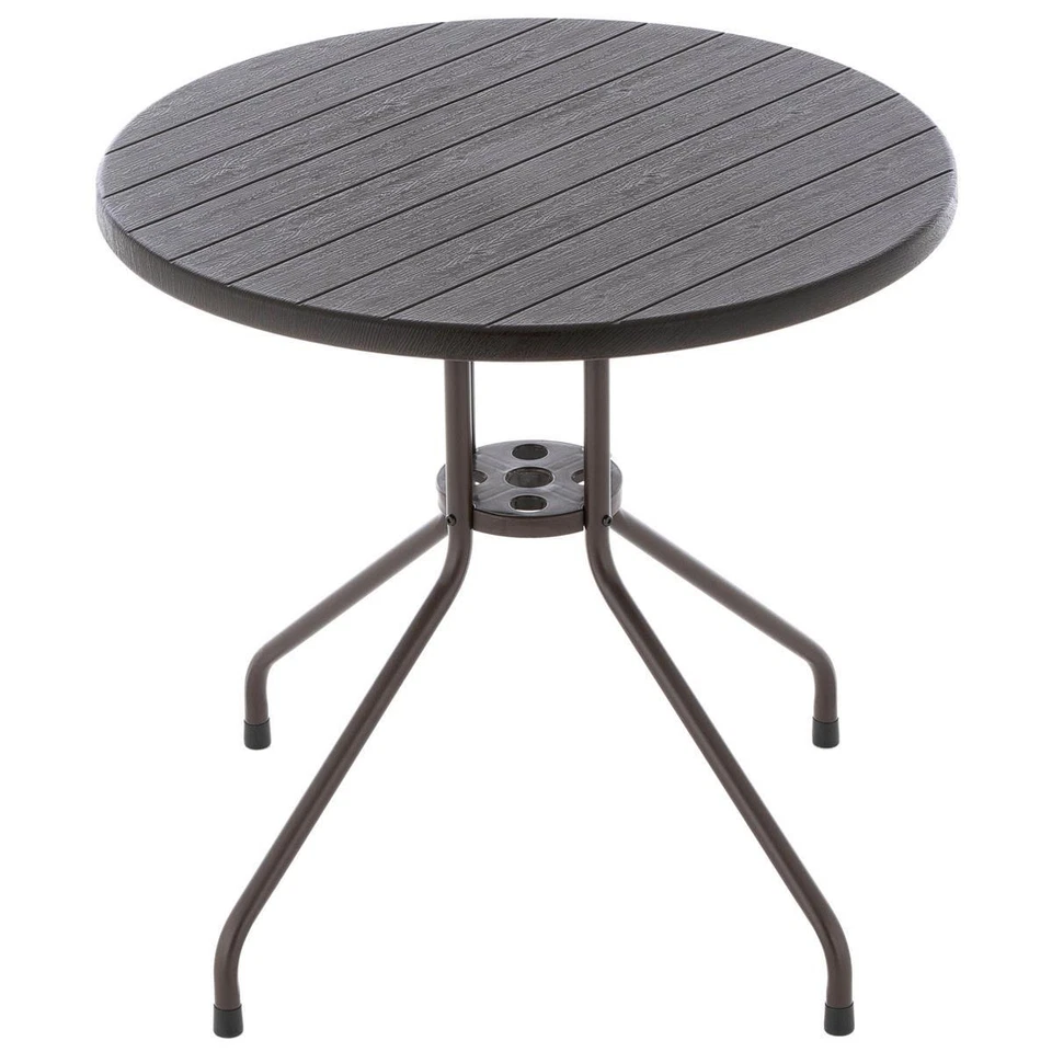 4er Set Bistroset Balkonset braun Sitzgarnitur Tisch Ø 80 cm + 3 x Bistrostuhl - Bild 3 von 4