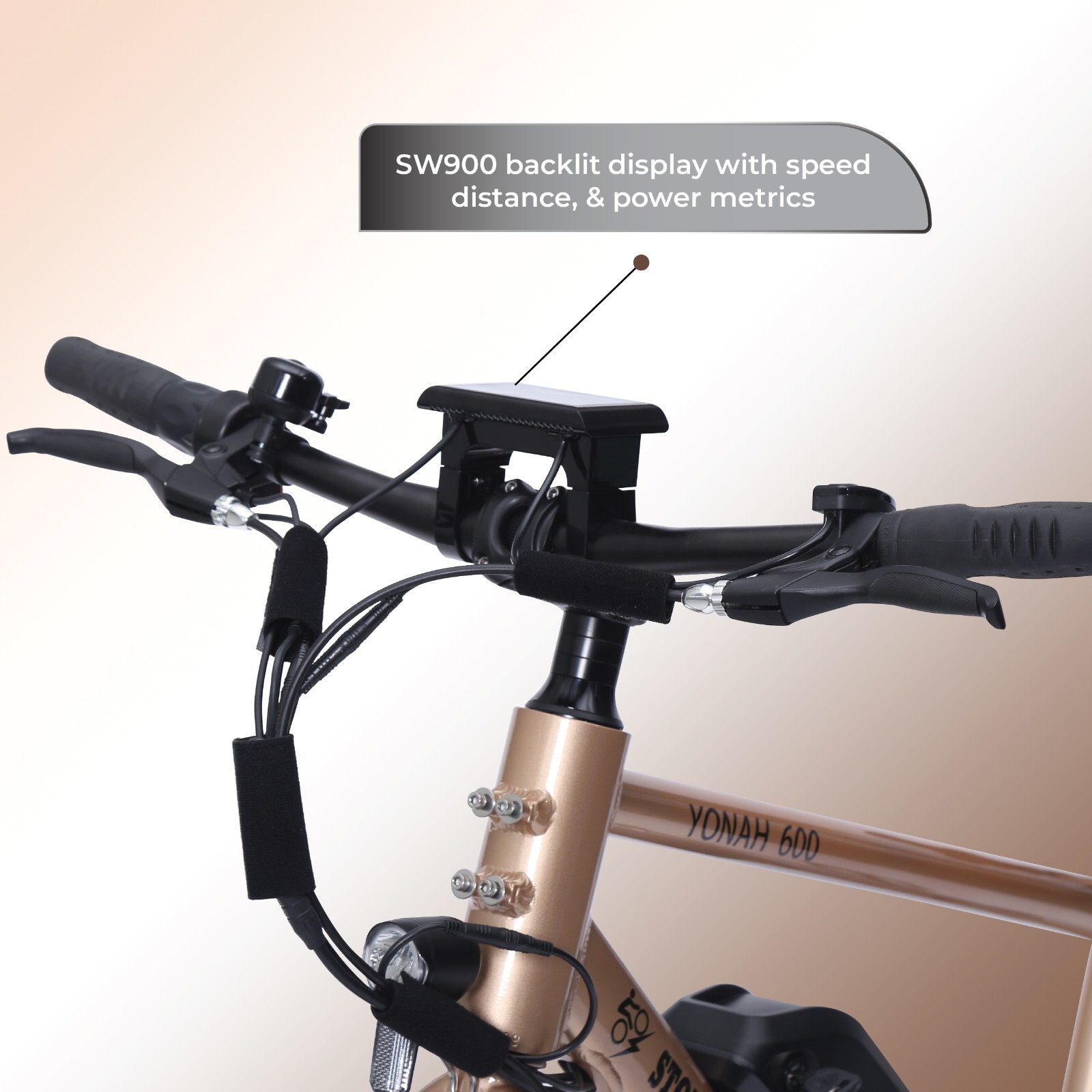 Yonah 600 Electric Bicycle 27.5&rdquo; Top Speed Mountain Bike 20mph 500W Motor Beige 