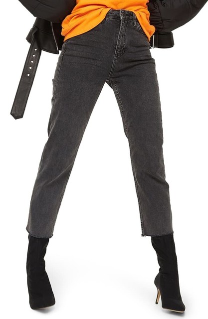 Topshop Womens Raw Hem Straight Leg 