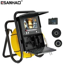 HD 1080P Sewer Pipe Inspection Camera with Keyboard Meter Counter 7" Monitor 20M