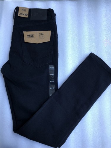 NWT Vans Men's Size 30/32 V76 Skinny Fit Black Jeans Off The Wall NWT | eBay