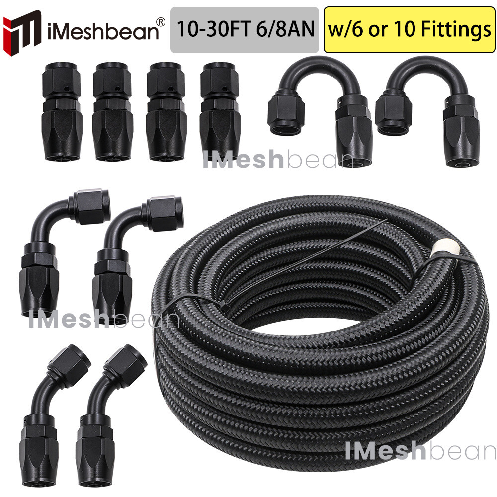 Gas Rapido Fuel Hose Line Push Lock NBR Rubber SAE 30R7 3FT 5FT 10FT 25FT 300PSI Tubo In Treccia Freno