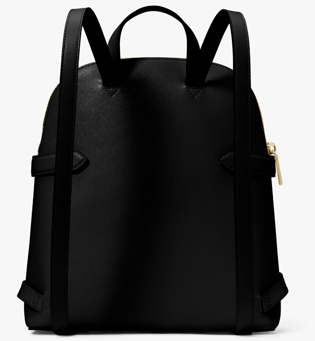 Kate Spade Black Backpack with Dome Shape and Minimalist Design Kate Spade Staci Dome Backpack Black Saffiano Leather Bag  main image 4