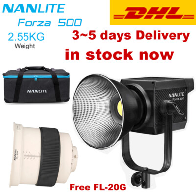 NANLITE Forza 500W 5600K Daylight-Balanced LED Video Light & FL-20G Fresnel Lens