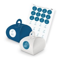 Itenga Set Taube Danke M40 24X Geschenkbox Karton Mit Griff Blau Und Sticker