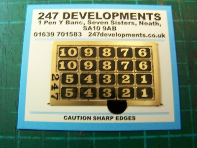 7mm Scale 247 Developments Industrielok Nummern 1-10 in Messing SCHWARZ