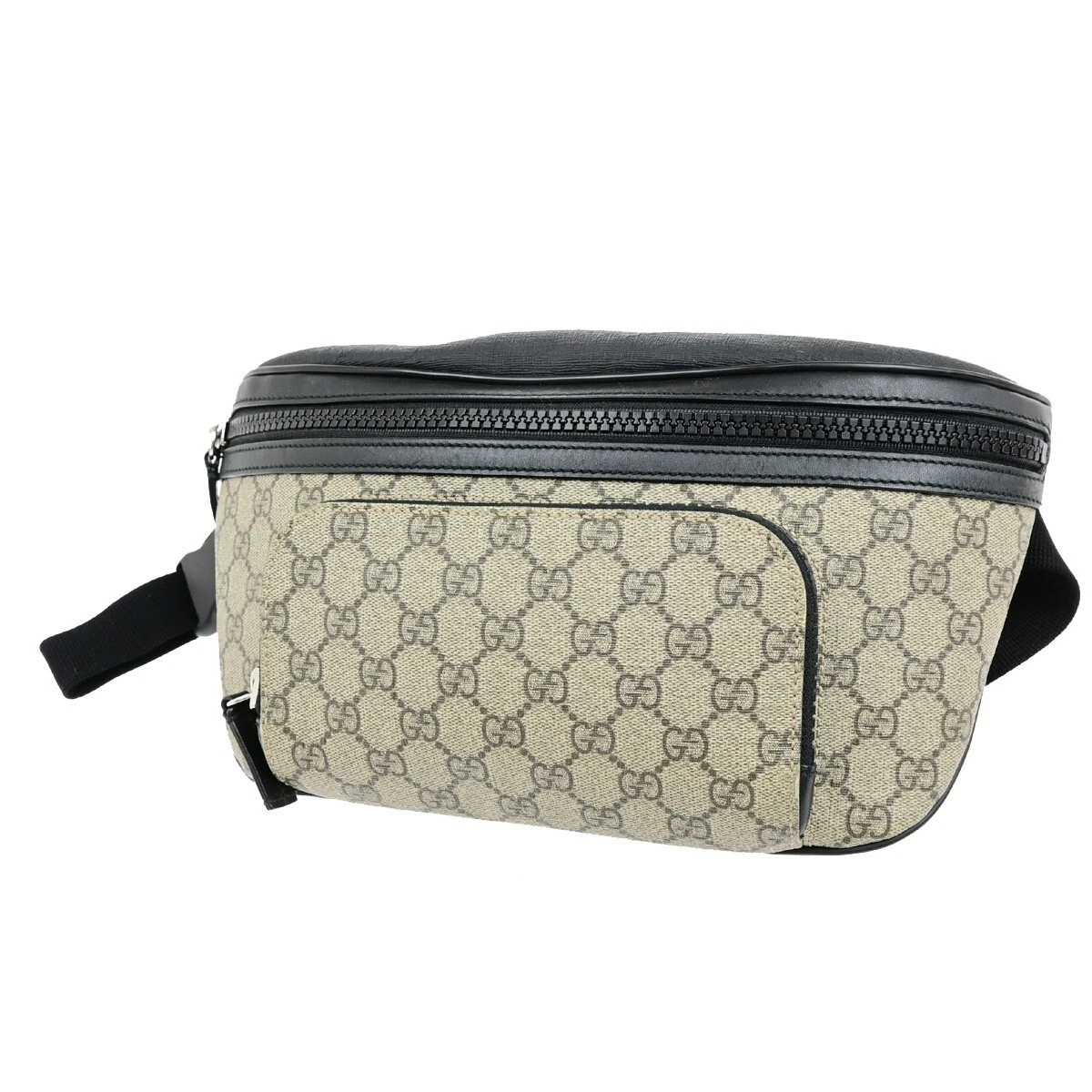 Sac bandoulière GUCCI logo GG motif cul cuir suprême noir marron Italie 97ED427