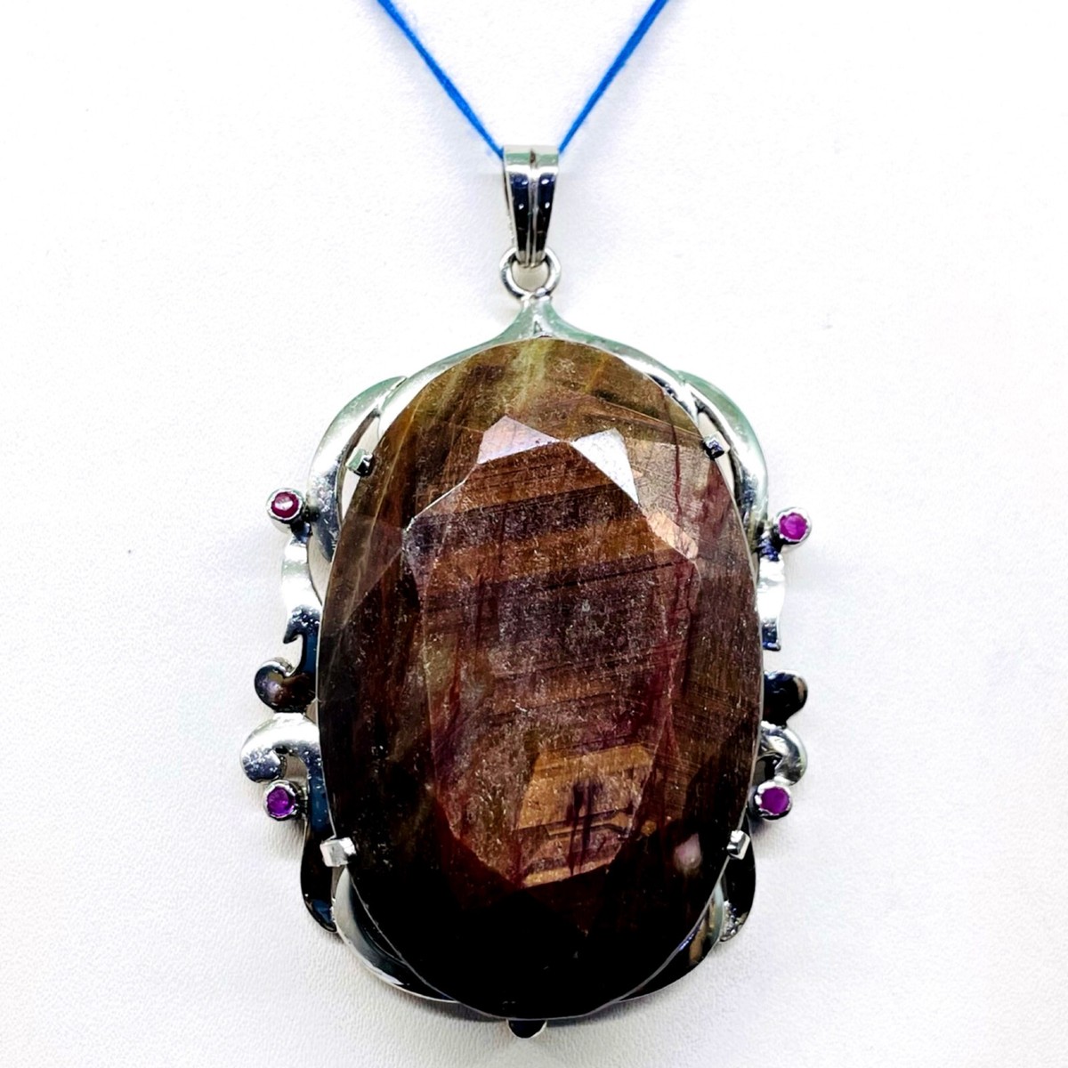 Gms Certified Natural Unheated Sapphire 925 Sterling Silver