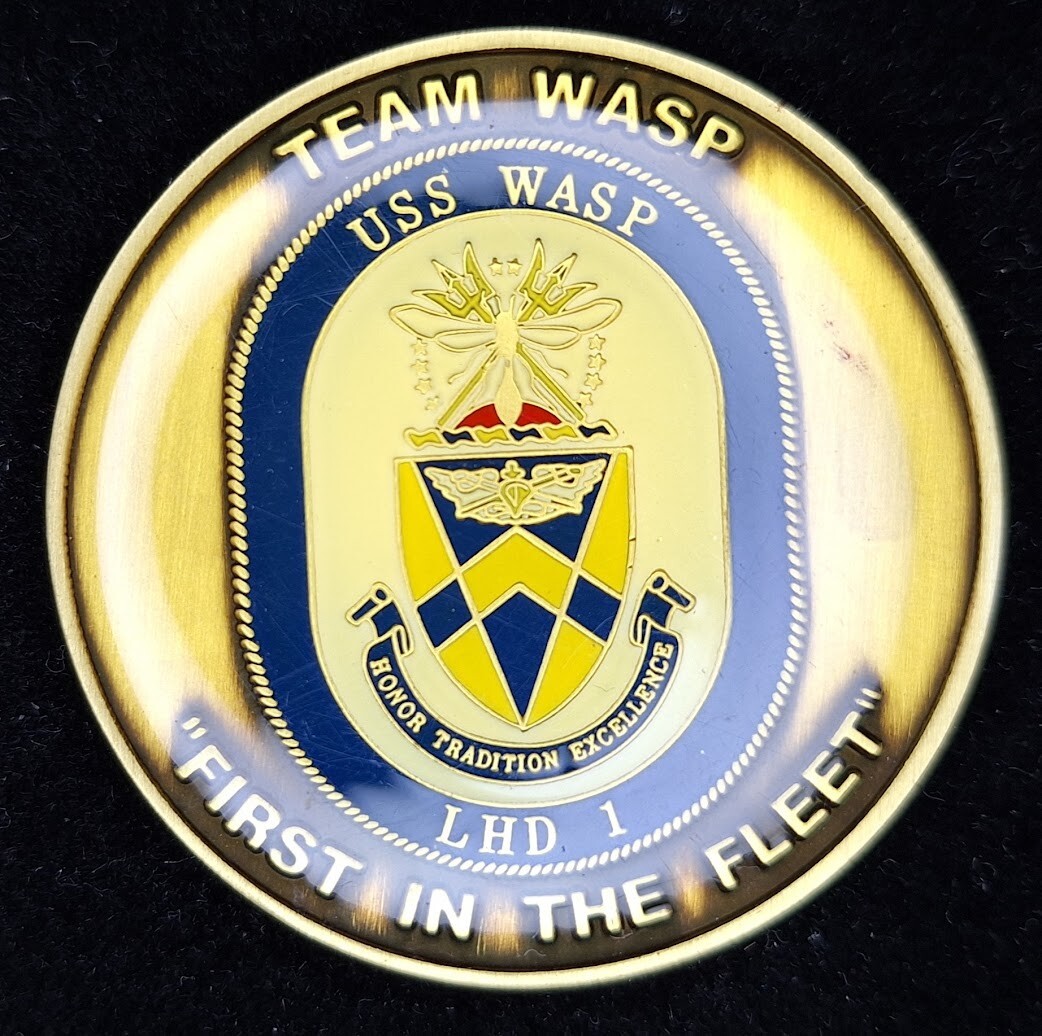 LHD-1 USS WASP First in Fleet Navy Challenge Coin