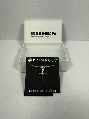 Primrose Sterling Silver 18 Inch Cross Necklace NWT