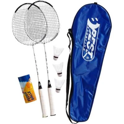 Best Sporting 200 XT Set 2 Badminton Schläger 3 Bälle inkl. Tragetasche Nylon