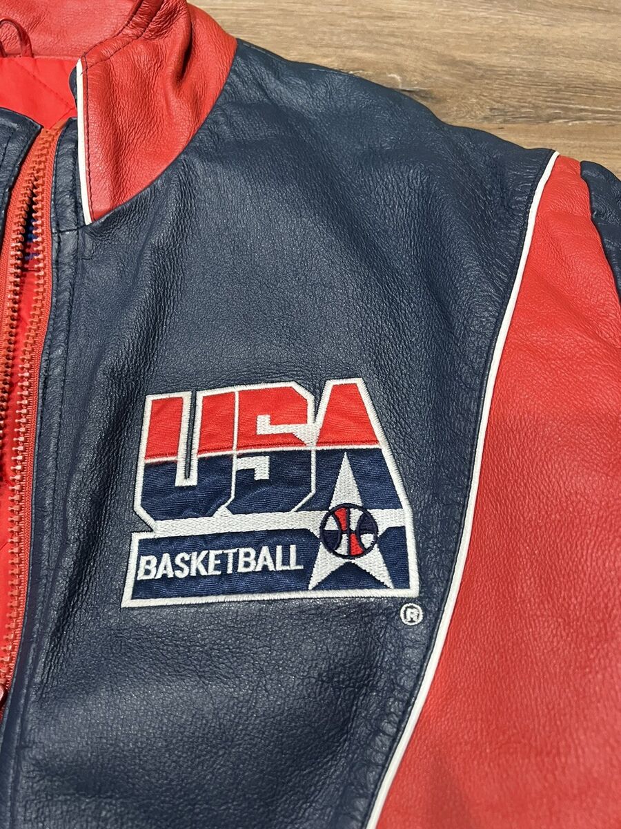 Vintage 90's USA Basketball Pro Player Leather Jacket Size Vintage 90's USA Basketball Pro Player Leather Jacket Size