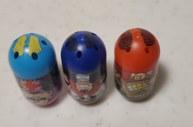 Mighty Beanz #92 Punk Monkey Bean, #83 Handlebar Bean & #21