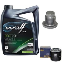MotoröL Set 0W40 5 Liter + ÖLfilter + ÖLablassschraube FüR Renault Scenic III