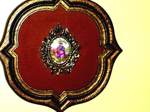 Romantic Medallion Pastoral Love Courting French Fragonard ART OLD VANTAGE FRAME