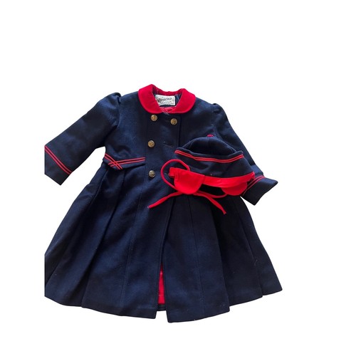 Vintage navy Rothchild children's coat hat set red nautical 4 jacket