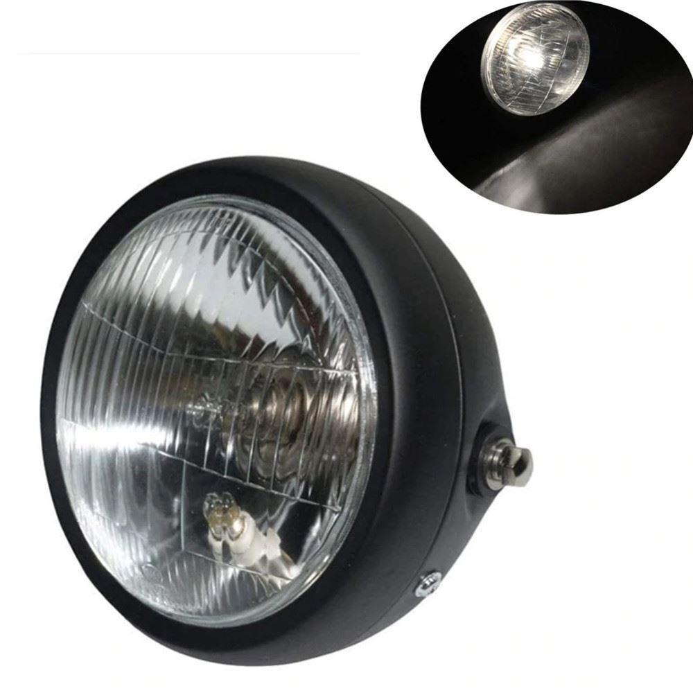 Universal Custom Cafe Racer 5.75"" Black Motorcycle Bike Headlight for Clear Lens