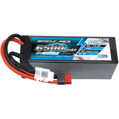 NHX Muscle Pack 4S 14.8V 6500mAh 100C Hard Case Lipo Battery w/ DEANS Connector