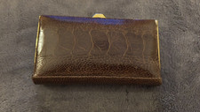 Womens Brown Genuine Ostrich LEG Wallet with Gold Hardware...NEW
