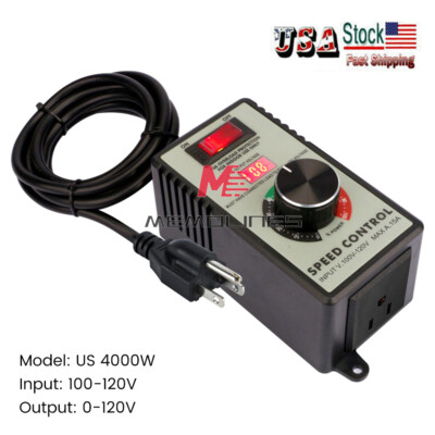 4000W LED Variable Speed Controller Electric Motor For Rheostat Fan AC 120V USA