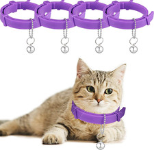 4 Pcs Cat Calming Collars Adjustable Cat Pheromones Calming Collars with 4 Bells