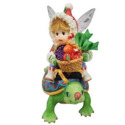 2010 Little Kitchen Fairies Fairy Riding Turtle Figurine IOB 4018040 AS-IS