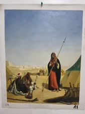 Painting Hand Painted Scene Arab Oil on Canvas Classic 15 11/16x19 11/16in IN