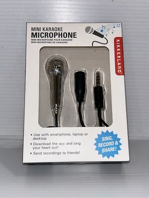 Mini Karaoke Microphone For Smartphones, Laptops, By Kikkerland  - Miniature