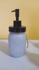 Rustic Farmhouse Ivory Painted Sealed Mason Jar Soap Dispenser