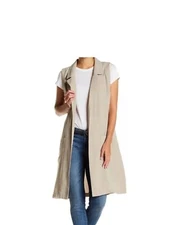 14th & Union Beige Morel Women’s size Larger Pocket Vest Jacket open front