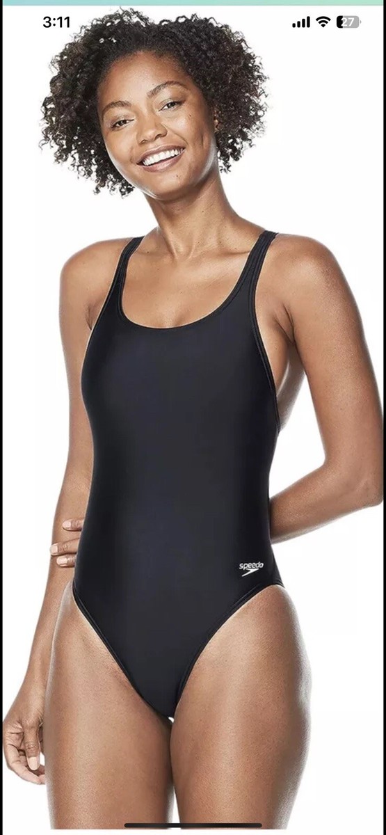 Speedo Women's Swimsuit One Piece Pro LT Solid Team Black Size 8