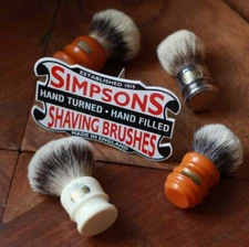 NOS Cardboard Advertising for Simpsons Badger Shaving Brushes Red White and Blue