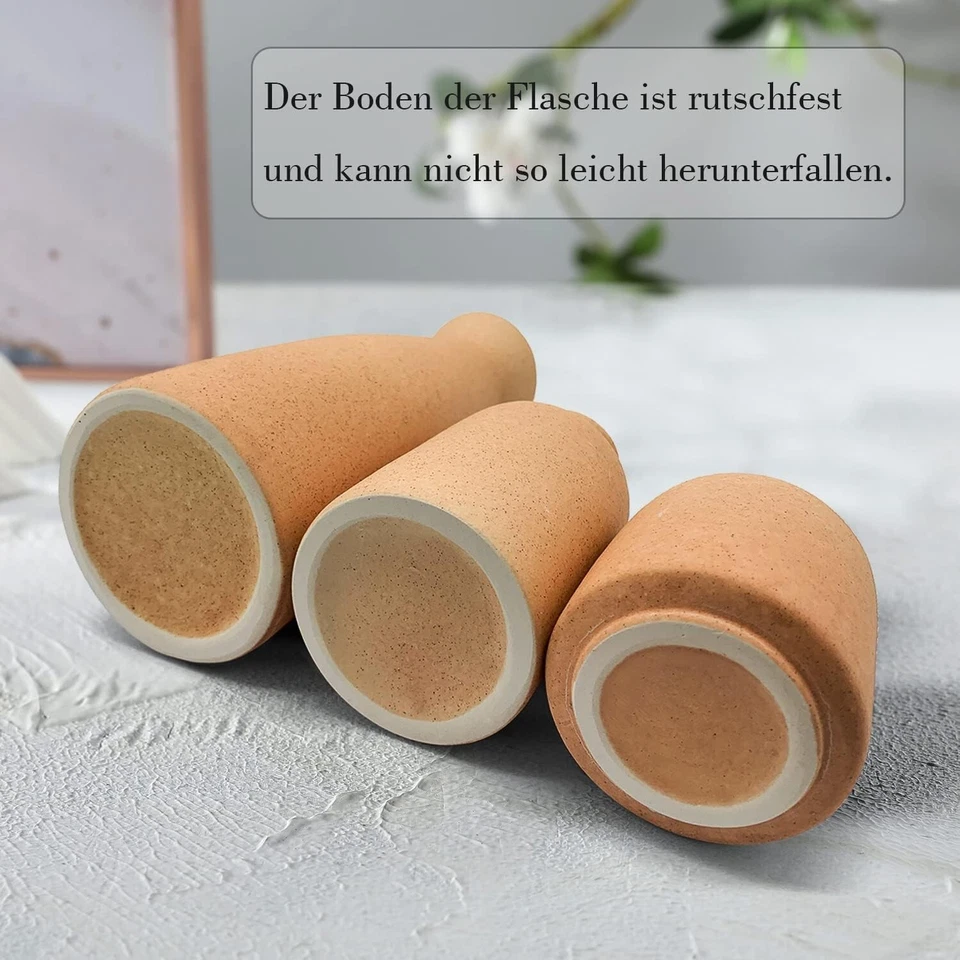 Vasen Keramik 3er Set Blumenvasen für Dekor Moderne Rustikale Dekoration B1145 - Bild 2 von 4