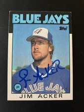 Jim Acker Signed 1986 Topps #569 Card Toronto Blue Jays Autograph COA