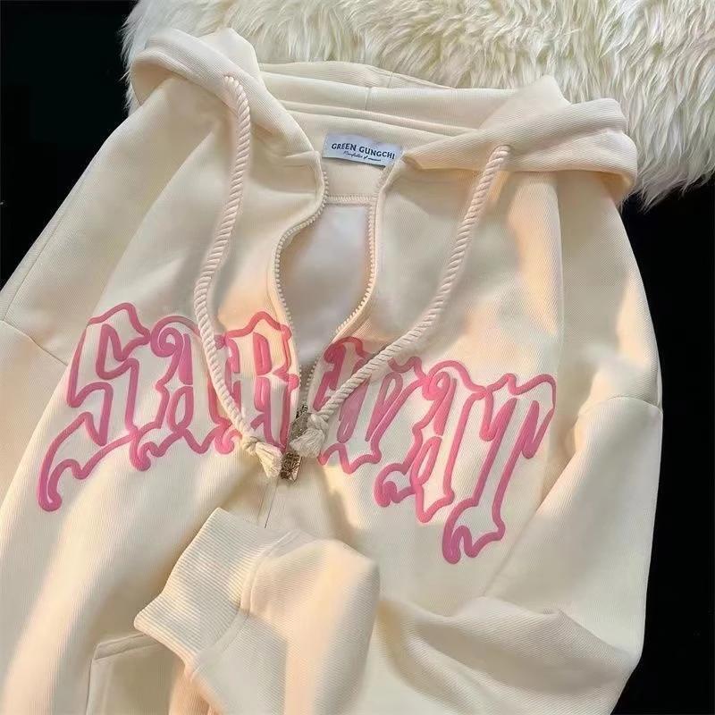 Y2k Oversized Hoodies Retro Hip Hop Jacket Gothic Embroidery Y2k Oversized Hoodies Retro Hip Hop Jacket Gothic Embroidery
