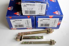 M10, M12 THROUGH BOLT ANCHOR FIXING FOR CONCRETE MASONRY ZINC PLATED HEXAGON NUT