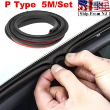 16FT Universal P Type Car Door Seal Strip Soundproof Trim Sealing Weatherstrip