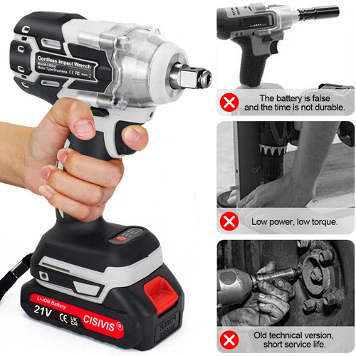 1000Nm 1/2" Cordless Electric Impact Wrench Drill Gun Ratchet Driver w/ Battery - Picture 5 of 28