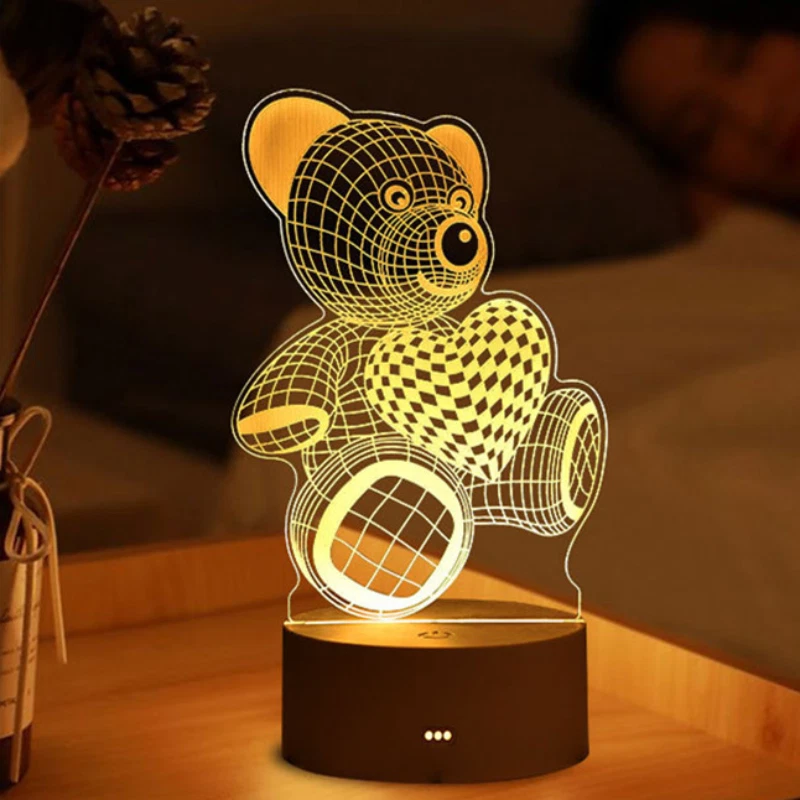 3D Lamp Acrylic USB LED Night Lights Neon Sign Lamp Xmas Christmas Decor Gift