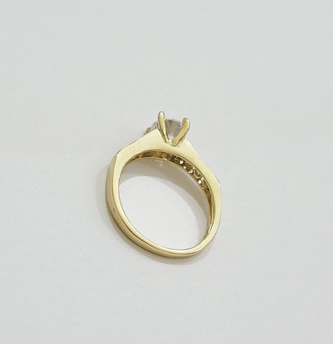 10k Yellow Gold Ring Ladies Engagement Wedding Band size 7 Real 10kt Women - Picture 6 of 7