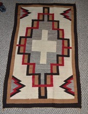 1940s Navajo Weaving Rug Saddle Blanket Wall Hanging 53x32 Inches