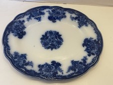 Antique England Flow Blue Platter 
