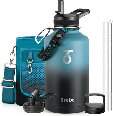 Water Bottle 64Oz with Paracord Handle, Half Gallon Large Vacuum Triple Wall Sta