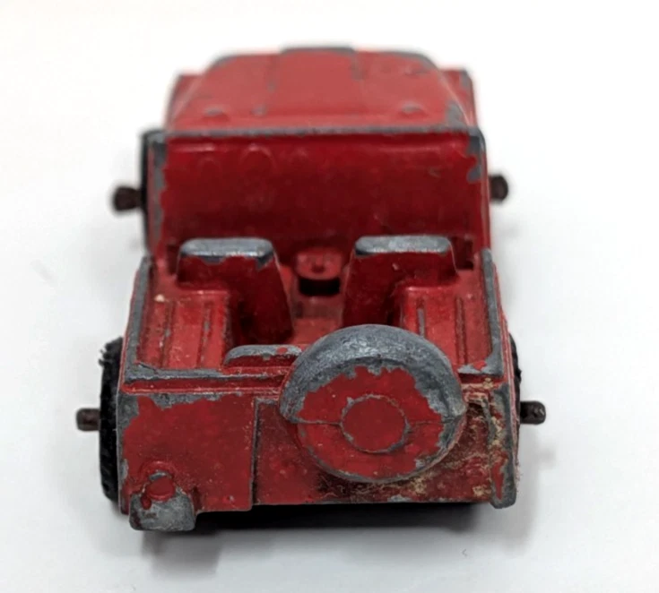 Vintage 1960s Midgetoy Red Diecast Mini 1 3/4" Jeep Toy Rockford Illinois USA - Image 2 of 4