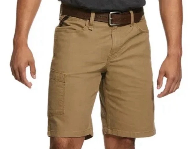 ARIAT Mens Rebar Khaki Made Tough DuraStretch Work Shorts 10030265 NWT